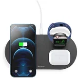 DOCKING STATION INDUKCIJSKI POLNILEC 3V1 ZA IPHONE AIRPODS WATCH 15W, (21748367)
