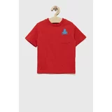 GAP Otroška bombažna kratka majica rdeča barva