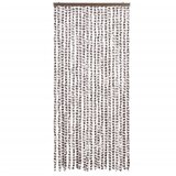  Zastor protiv muha Smeđesiva i bijeli 90 x 200 cm od šenila | Eponuda.com
