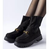 Gemre Black insulated ankle boots with a buckle Overlook | ePonuda.com