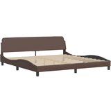 vidaXL Posteljni okvir z vzglavjem rjav 200x200 cm umetno usnje, (21072804) Cene