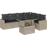  7-dijelni set vrtnih sofa svjetlosivi od poliratana | shoptok.hr