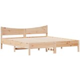 vidaXL Posteljni okvir z vzglavjem 200x200 cm trdna borovina, (21095209) Cene