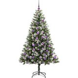 vidaXL Umjetna jelka s pantenom i pahuljicama Zelena i bijela 180 cm | shoptok.hr