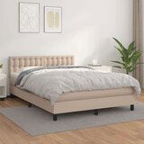  Box spring postelja z vzmetnico kapučino 140x200cm umetno usnje, (20896461) Cene