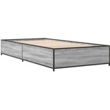 vidaXL Posteljni okvir siva sonoma 75x190 cm inženirski les in kovina, (21128311) | Shoptok.si