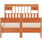  Knjižna postelja brez vzmetnice vošč. rjava 135x190 cm borovina, (21653607) | Shoptok.si