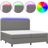  box spring s madracem LED tamnosivi 200x200 cm tkanina | shoptok.hr