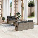 Maison Chic Seti vrtnega pohištva - Vrtna garnitura - Vrtni pohištvo set 6-delna z blazinami siv poli ratan, (21807768) | Shoptok.si
