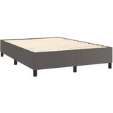 vidaXL Krevet box spring s madracem LED sivi 140x190cm od umjetne kože | shoptok.hr