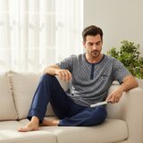  Muška pidzama komplet-XXL veličina Kratak rukav Plava boja ( VLK0003799-plavaboja ) Cene