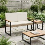  Vanjska klupa Bež i krem bijela 107 x 61 x 80 cm poliratan | Eponuda.com