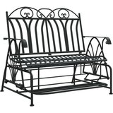  Klupa za ljuljanje s 2 sjedala 114 cm crna čelična | shoptok.hr