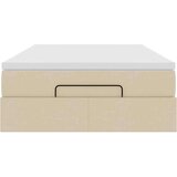 vidaXL Otomanski okvir kreveta s madraca krem 120x200cm od tkanine | shoptok.hr