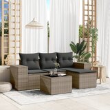  5-dijelna vrtna garnitura od poliratana s jastucima siva | shoptok.hr