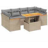  7-dijelni set vrtnih sofa od poliratana s jastucima bež | shoptok.hr
