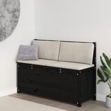 vidaXL Klop črna 110x41x76,5 cm trdna borovina Cene