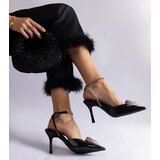 Gemre Black slingback stilettos adorned with rhinestones Isoda | shoptok.hr