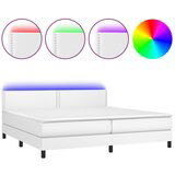 The Living Store Box spring postelja z vzmetnico LED bela 200x200cm umetno usnje - Box Spring Postelja, (21520788) | Shoptok.si