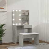  Set toaletnog stolića LED siva bojabetona od konstruiranog drva | shoptok.hr