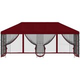 Paviljon s bočnim stranama 6 x 3 m Tamno crvena | shoptok.hr
