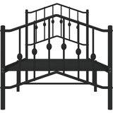 Metalni okvir kreveta s uzglavljem i podnožjem crni 75 x 190 cm | shoptok.hr