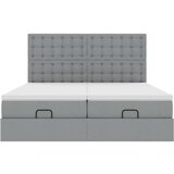 vidaXL Otomanski posteljni okvir z vzmetnicami siv 180x200 cm blago | Shoptok.si