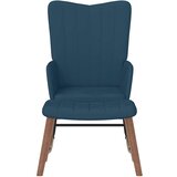  Stolica za ljuljanje s osloncem za noge plava baršunasta | shoptok.hr