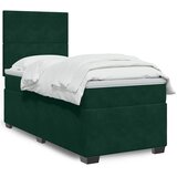 Box spring krevet s madracem tamnozeleni 90x190 cm baršunasti | shoptok.hr