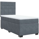 Box spring krevet s madracem tamnosivi 90x200 cm baršunasti | shoptok.hr