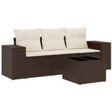 Maison Chic Seti vrtnega pohištva - Vrtna garnitura - Vrtni pohištvo set 4-delna z blazinami rjav poli ratan, (21815344) | Shoptok.si
