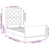 vidaXL Postelja v taupe barvi iz tkanine - 90x200 cm, (22049626) | Shoptok.si