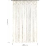 vidaXL Zavjesa s makrameom 140 x 240 cm pamučna | shoptok.hr