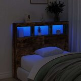 vidaXL Ormarić za uzglavlje LED boja dimljenog hrasta 120x17x102 cm | shoptok.hr