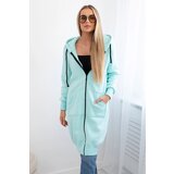 Kesi Women's Long Insulated Hooded Sweatshirt - Mint Cene