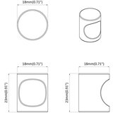  Kabinetski gumb 2 pcs Crna 18 x 23 mm Željezo | shoptok.hr