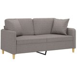  Dvosjed s ukrasnim jastucima smeđesivi 140 cm od tkanine | shoptok.hr