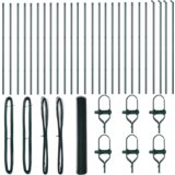 vidaXL Ograja v obliki heksagona Zelena 1.4x50 m Jeklo, Stebri za ograjo 13 kosov Zeleni Ø32 mm 190 cm Galvanizirano jeklo | Shoptok.si