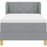 Dvostrana Box Spring postelja z vzmetnico svetlo siva 100x200 cm tkanina, (22052362) | Shoptok.si