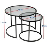 Hanah home Sto za dnevnu sobu Tokyo 60 Black Fume
