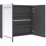  LED kupaonski ormarić s ogledalom sjajni sivi 80 x 12 x 68 cm | shoptok.hr