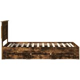  Krevetna konstrukcija s ladicama Dimljeni hrast 100 x 200 cm | shoptok.hr