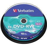  DVD-RW 4,7/120 4X SPINDL MAT SILVER PK10 VERBATIM 43552!! Cene