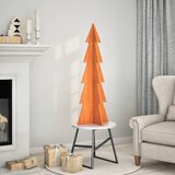 vidaXL Drveno ukrasno božićno drvce voštano smeđi 112 cm od borovine | shoptok.hr