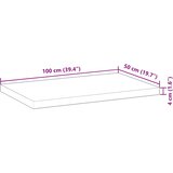 Stolna ploča 100x50x4 cm pravokutna od masivnog drva bagrema | Eponuda.com