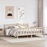 Maison Chic Posteljni okvir - Dvoposteljna postelja - Zakonska postelja brez vzmetnice 180x200 cm trdna borovina-J3393, (21770401) | Shoptok.si