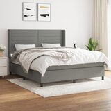 Maison Chic Box spring postelja - Vzmetna postelja z vzmetnico temno siva 160x200 cm blago SL8199, (21905203) | Shoptok.si