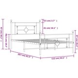 Metalni okvir kreveta uzglavlje i podnožje bijeli 107x203 cm | shoptok.hr