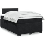  The Living Store Box spring postelja z vzmetnico črna 120x190 cm žamet - Box Spring Postelja, (21458226) Cene