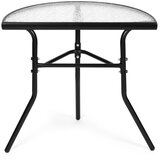  Polukružni vrtni stakleni stol 70x43 cm Slike